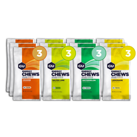 caffeine free energy chews mixed box - 3 orange, 3 salted lime, 3 watermelon, 3 lemonade